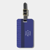 Moderne blauwe zebra patroon bagage label (Voorkant verticaal)