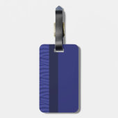 Moderne blauwe zebra patroon bagage label (Achterkant verticaal)