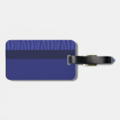 Moderne blauwe zebra patroon bagage label (Achterkant horizontaal)