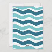 Moderne blauwe zeeliefde kerstfoto strand feestdagenkaart (Achterkant)