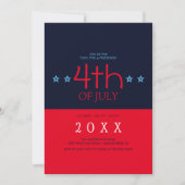 Moderne Blauwe Zeestars van de marine op 4 juli Kaart (Voorkant)