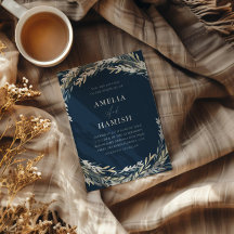 Moderne Blauwe & Zilveren Botanische Bruiloft