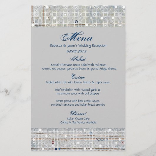 moderne blauwe zilveren winterbruiloft (Voorkant)