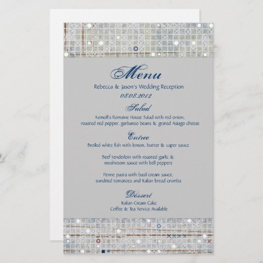 moderne blauwe zilveren winterbruiloft (Voorkant / Achterkant)