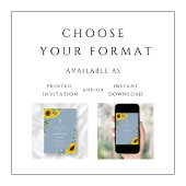 Moderne Blauwe Zonnebloemen Eerste Heilige Communi Kaart