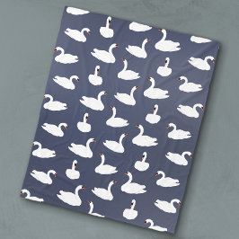 Moderne blauwe zwaanpatroon fleece deken