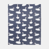 Moderne blauwe zwaanpatroon fleece deken (Voorkant)