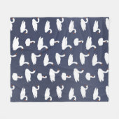 Moderne blauwe zwaanpatroon fleece deken (Voorkant (Horizontaal))