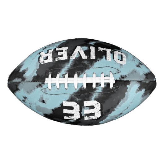 Moderne blauwe zwarte afspeelnaam en nummertoetsen american football (Voorkant)