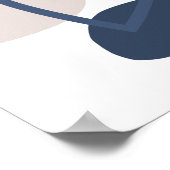 Moderne Blauwgrijze Abstracte Patroon Poster (Hoek)
