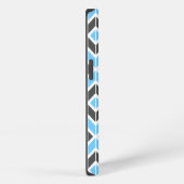 Moderne Blauwgrijze Heringbone Geometrisch  iPhone Hoesje (Rechterkant)