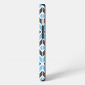 Moderne Blauwgrijze Heringbone Geometrisch  iPhone Hoesje (Linkerkant)