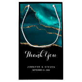 Moderne Blauwgroen agate & Gold Ribbon - Hartelijk Klein Cadeauzakje (Achterkant)