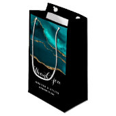 Moderne Blauwgroen agate & Gold Ribbon - Hartelijk Klein Cadeauzakje (Voorkant Gekanteld)