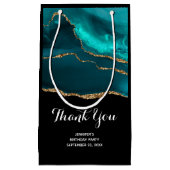 Moderne Blauwgroen agate & Gold Ribbon - Hartelijk Klein Cadeauzakje (Voorkant)