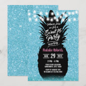 Moderne Blauwgroen anananasappel 16 zaterdag Kaart (Voorkant / Achterkant)