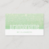 Moderne Blauwgroen Aqua Mint Green Elegant Glitter Visitekaartje (Voorkant)
