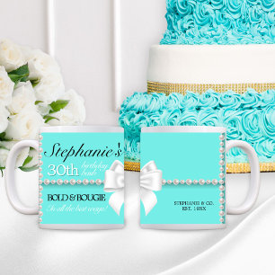 Moderne Blauwgroen Aqua Tiffany Bold & Bougie Verj Koffiemok