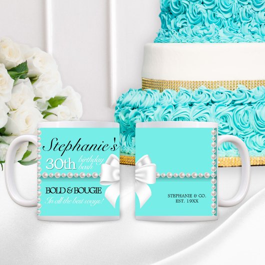 Moderne Blauwgroen Aqua Tiffany Bold & Bougie Verj Koffiemok