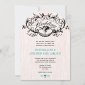  moderne Blauwgroen Aqua Wedding-uitnodigingen Kaart (Voorkant)