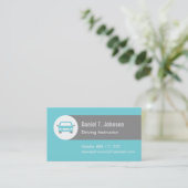 Moderne Blauwgroen autobestuurder Visitekaartje (Staand voorkant)