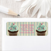 moderne  blauwgroen bakkerij-dessert caktaart etiket (Insitu)