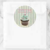 moderne  blauwgroen bakkerij-dessert caktaart ronde sticker (Tas)