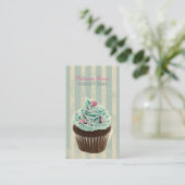 moderne blauwgroen bakkerij-dessert caktaart visitekaartje (Staand voorkant)