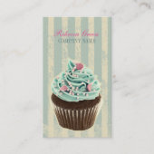 moderne blauwgroen bakkerij-dessert caktaart visitekaartje (Voorkant)