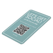 Moderne Blauwgroen Basic Social Media QR Code Magn Magneet (Linkerzijde)
