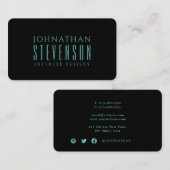 Moderne Blauwgroen blauw voor professioneel licht Visitekaartje (Voorkant / Achterkant)