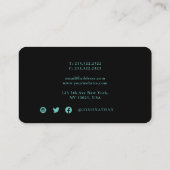 Moderne Blauwgroen blauw voor professioneel licht Visitekaartje (Achterkant)