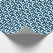Moderne blauwgroen blauwe, aangepaste monogram ver cadeaupapier (Hoek)