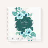 Moderne Blauwgroen Blauwe Bergrede Notities Aangep Notitieboek (Voorkant)