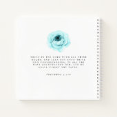 Moderne Blauwgroen Blauwe Bergrede Notities Aangep Notitieboek (Achterkant)