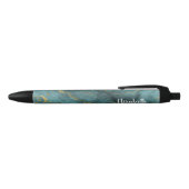Moderne Blauwgroen blauwe goudgrijze Geode Pen (Bovenkant)