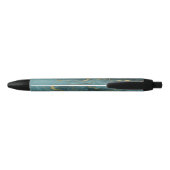 Moderne Blauwgroen blauwe goudgrijze Geode Pen (Achterkant)