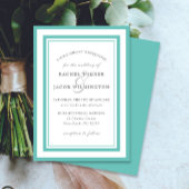 Moderne Blauwgroen Blauwe Grens Eenvoudige Huwelij Kaart