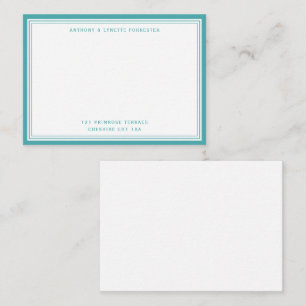 Moderne Blauwgroen blauwe grensnaam en -adres Notitiekaartje