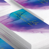 Moderne Blauwgroen Blauwe Paarse Abstracte Kunst Visitekaartje