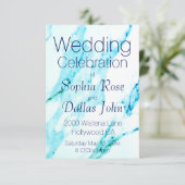 Moderne Blauwgroen blauwe witte marmer patroon Kaart (Staand voorkant)