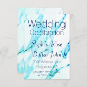 Moderne Blauwgroen blauwe witte marmer patroon Kaart (Voorkant / Achterkant)