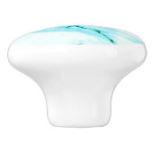 Moderne Blauwgroen blauwe witte marmer patroon Keramische Knop (Zijkant)