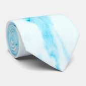 Moderne Blauwgroen blauwe witte marmer patroon Stropdas (Opgerold)
