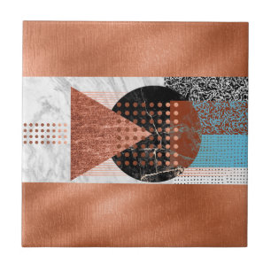 Moderne Blauwgroen blauwzwarte blauwtongen koperen Tegeltje