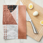 Moderne Blauwgroen blauwzwarte blauwtongen koperen Theedoek (Quarter Fold)