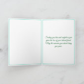 Moderne Blauwgroen Bloemen Pet Verlies Foto Sympat Kaart (Binnen)