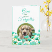 Moderne Blauwgroen Bloemen Pet Verlies Foto Sympat Kaart (Gele Bloem)