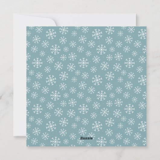 Moderne Blauwgroen Blue Snowflakes Square Vakantie Feestdagenkaart (Achterkant)