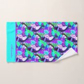 Moderne Blauwgroen Blue Toucan Monogram Initiaal N Bad Handdoek (Handdoek)